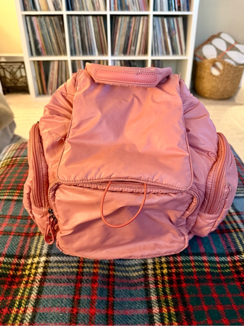 Caraa Pink Cirras Nylon Backpack